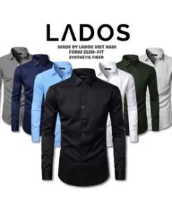 Áo sơ mi nam trơn vải kate lụa mịn LADOS – 25779 chất vải thấm hút tốt – Form chuẩn công sở