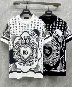 Áo Phông Nam Nữ Premium Cotton Đôn Chề In Hoạ Tiết Hoa Văn Monogram Hai Mặt Dành Cho Anh Em Boy Phố Đi Chơi 2025