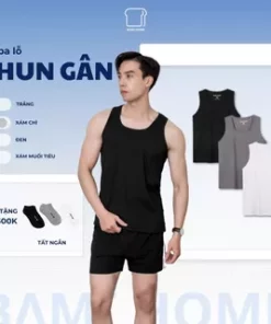 Áo ba lỗ nam vải thun gân co giãn BAMIHOME áo tanktop nam tập gym thoáng mát sát nách ATT05